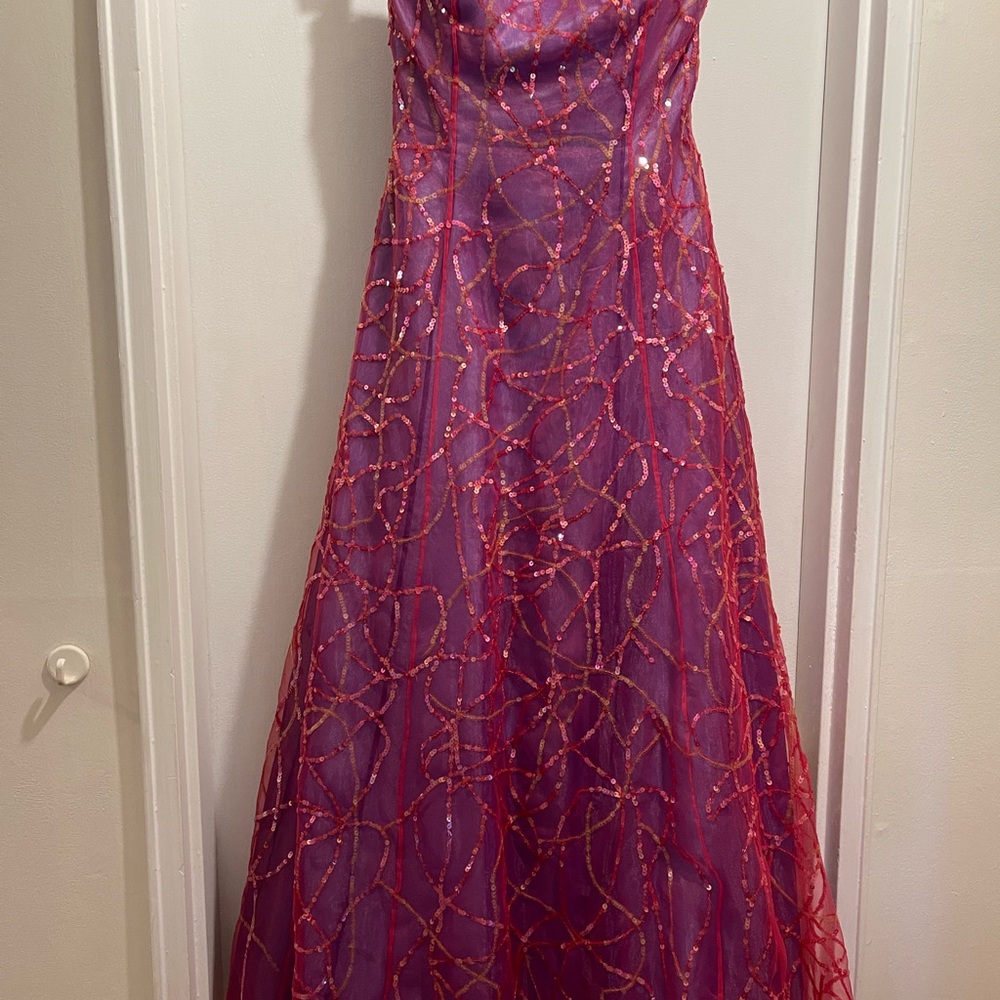 Jovani Pink Sequin Embellished Sweetheart Prom Gown